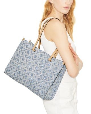Tory Burch T Monogram Denim Tote