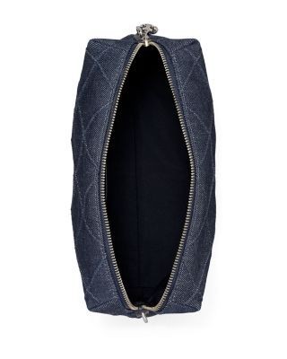 Tory Burch Fleming Large Diamond Quilted Denim Crossbody Bag