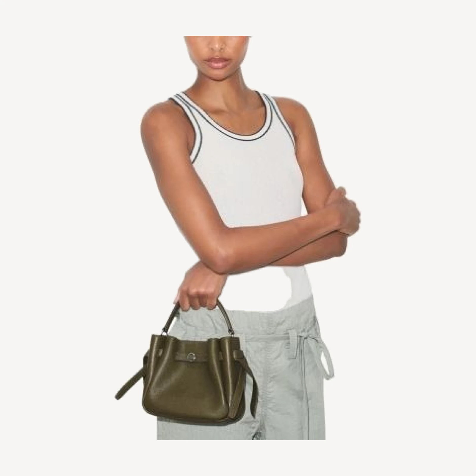 Tory Burch Romy Mini Leather Crossbody Bucket Bag