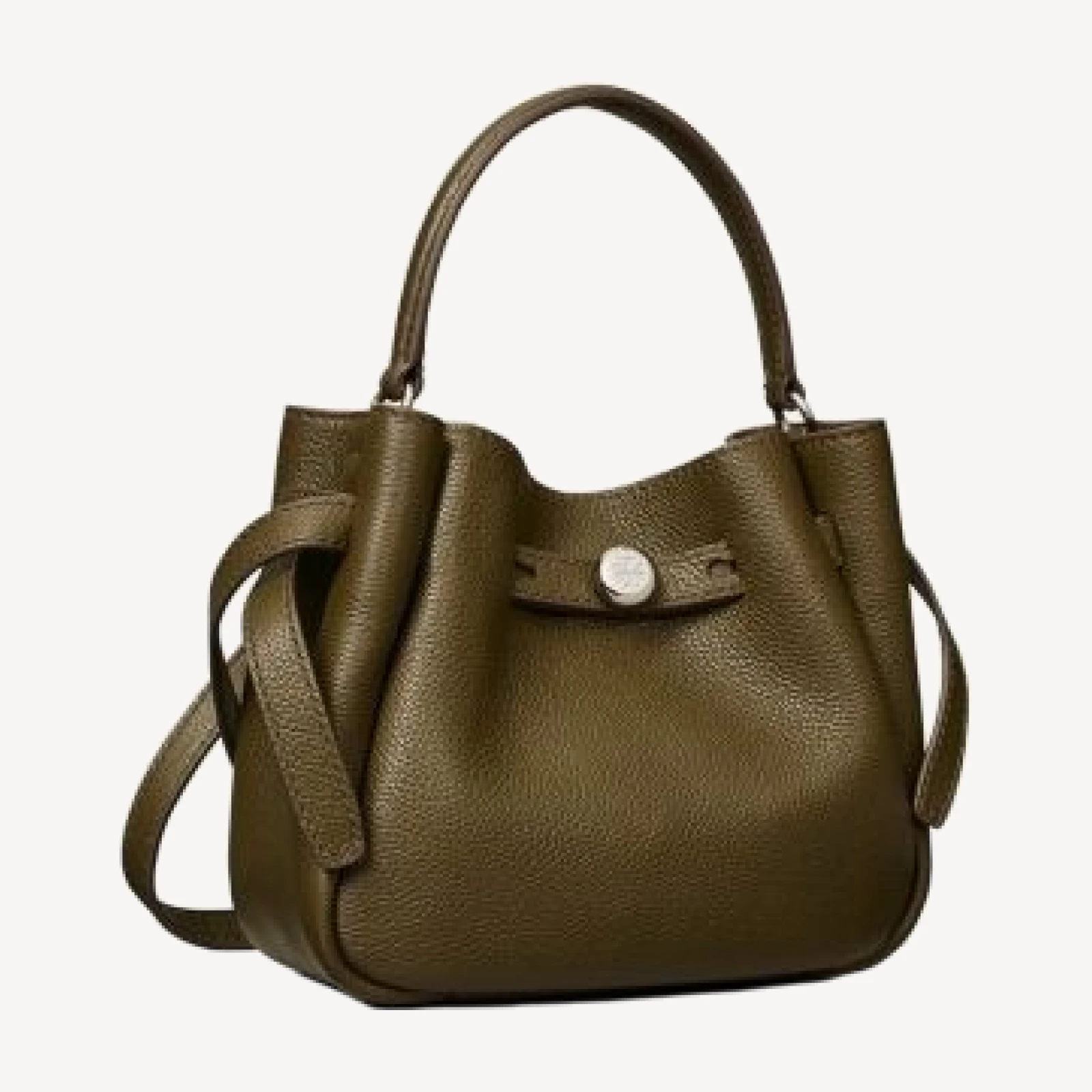 Tory Burch Romy Mini Leather Crossbody Bucket Bag