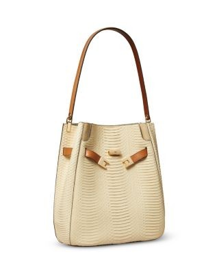 Tory Burch Lee Radziwill Snake Embossed Leather Shoulder Bag