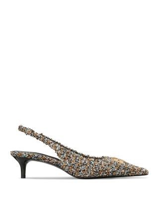 Tory Burch Women's Charlie 45 Tweed Slingback Pumps