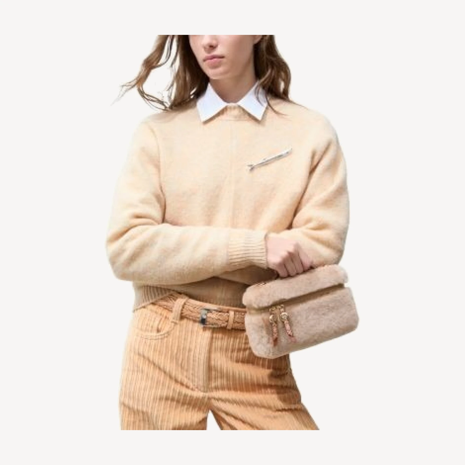 Tory Burch Romy Shearling Top Handle Bag