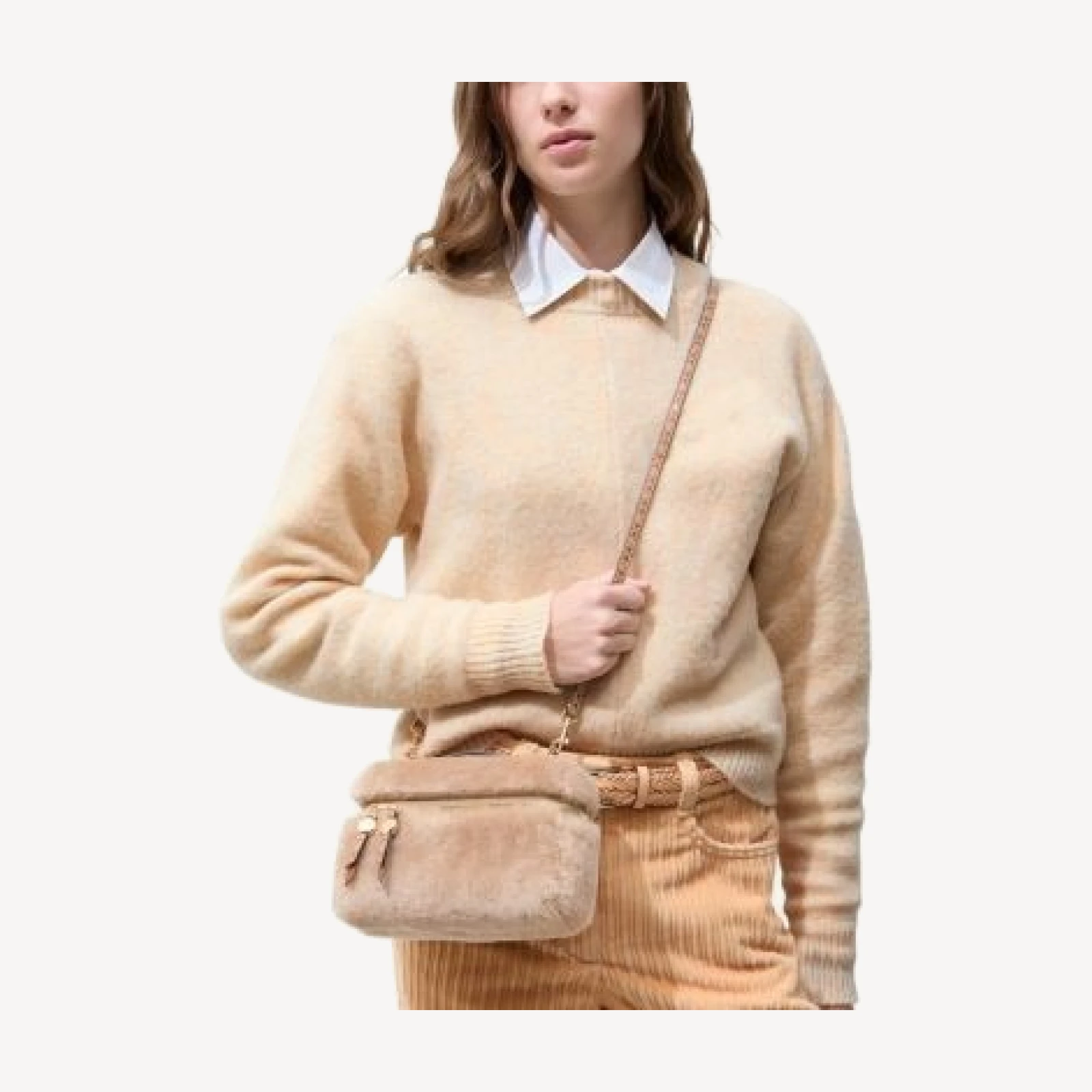 Tory Burch Romy Shearling Top Handle Bag