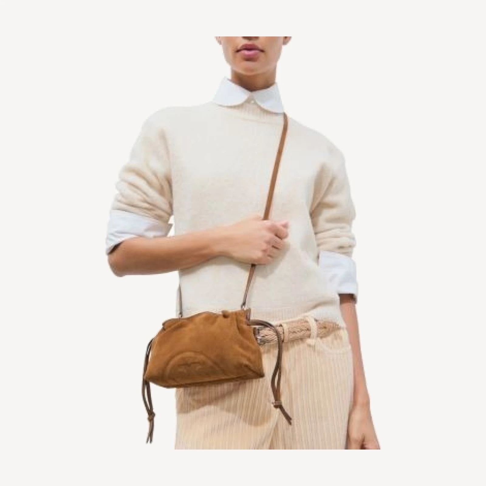 Tory Burch Ella Suede Drawstring Pouch