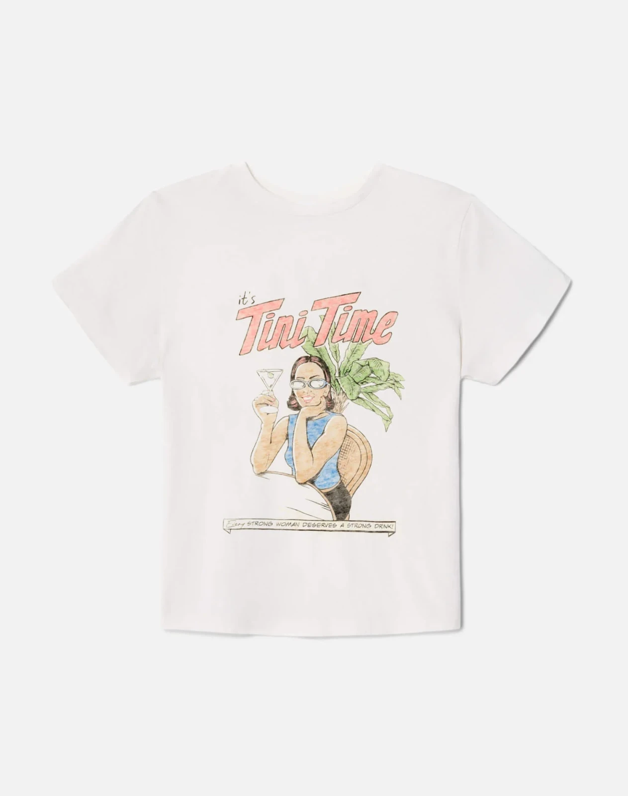 Classic "Tini Time" Tee Vintage White