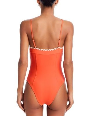 Ramy Brook Addisyn Crochet Trim One Piece Swimsuit