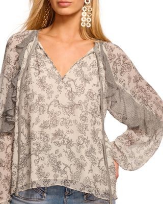 Ramy Brook Emily Floral Silk Top