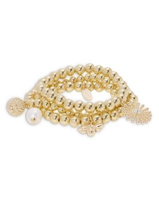 Ramy Brook Lina Crystal & Cultured Freshwater Pearl Charm Stretch Bracelets, Set of 3
