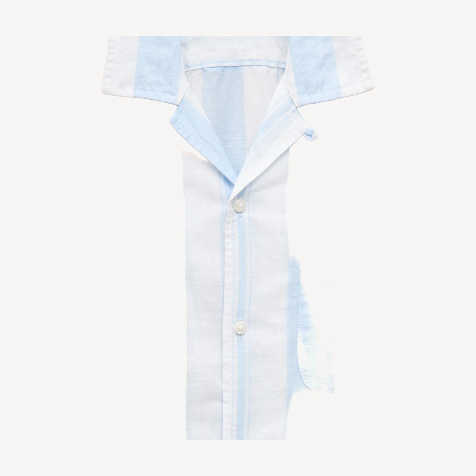 Short-sleeve camp-collar shirt in cotton-linen blend