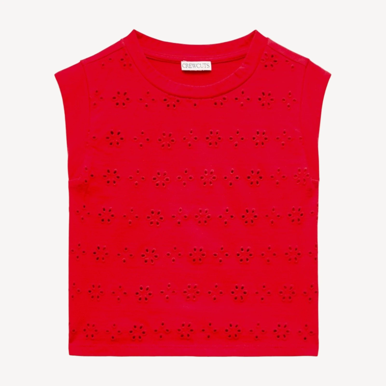 Girls' eyelet muscle tank top