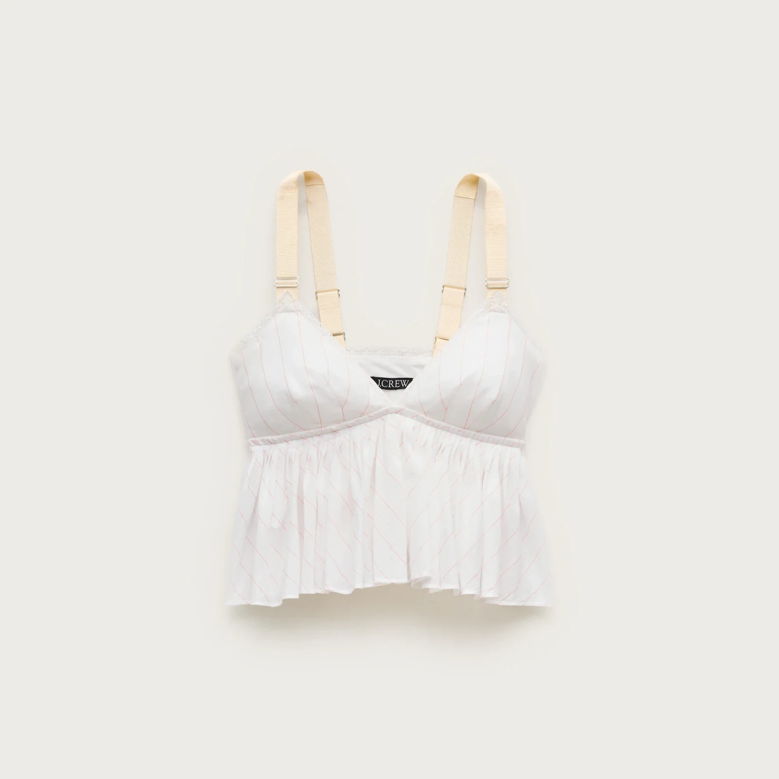 Empire-waist top in striped cotton voile