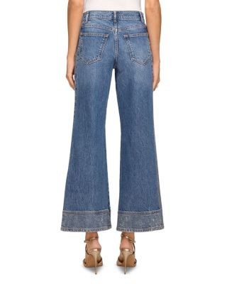 Ramy Brook Cropped Lea High Rise Embellished Jeans in Rhinestone