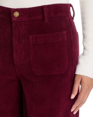 Ramy Brook Cleo Corduroy High Rise Wide Leg Jeans in Cranberry