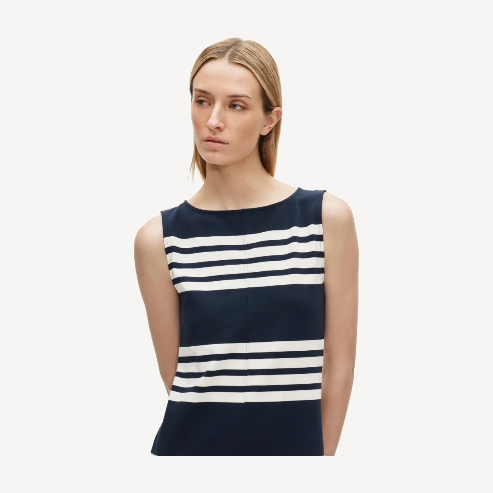 Midi dress in striped mariner cloth