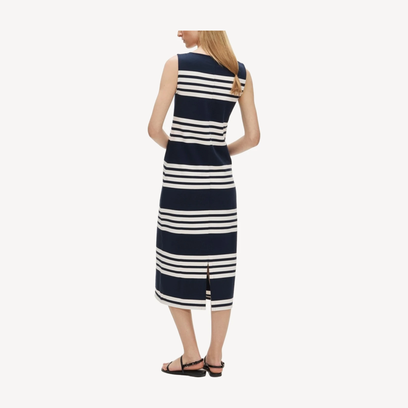 Midi dress in striped mariner cloth