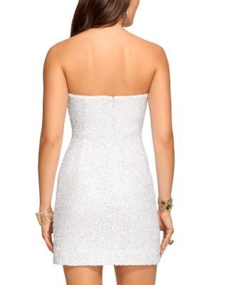 Ramy Brook Fawn Strapless Ivory Sequin Dress