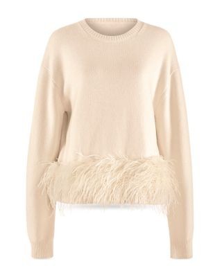 Ramy Brook Lana Feather Trim Sweater