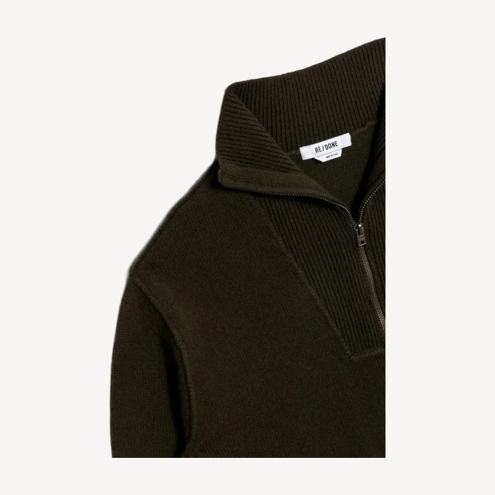 Zip Neck Pullover - Olive Branch