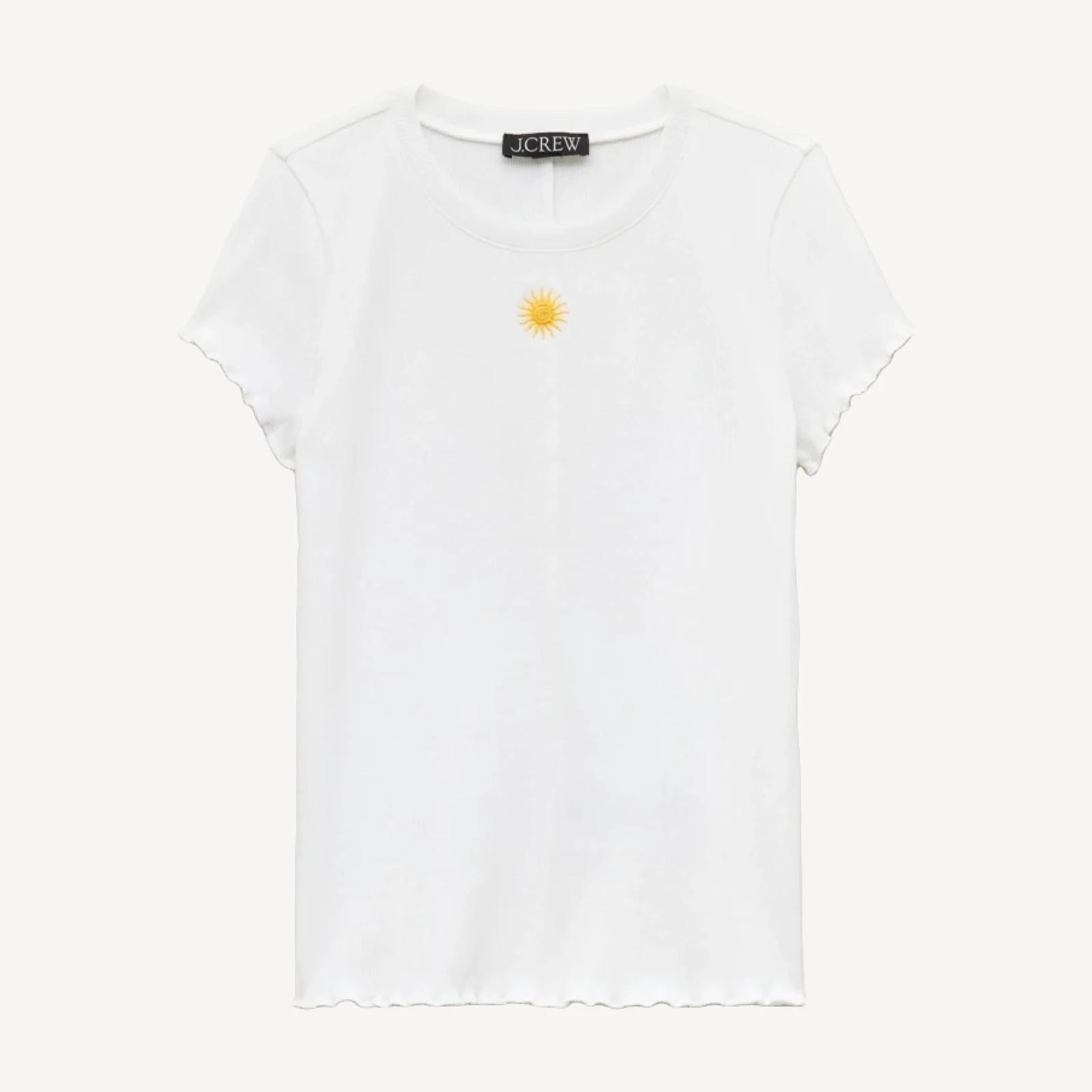 Perfect rib embroidered sun graphic T-shirt