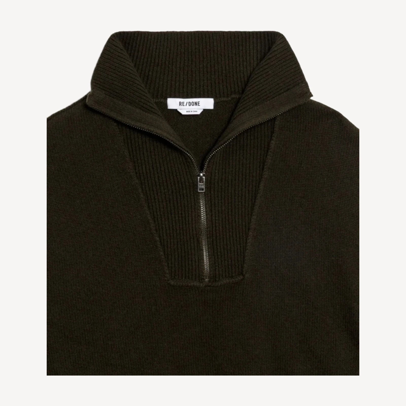Zip Neck Pullover - Olive Branch