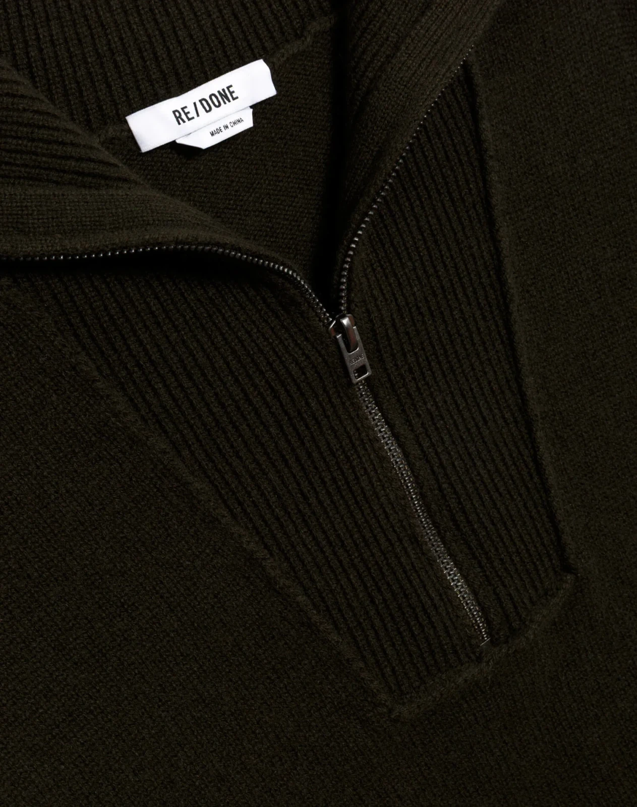 Zip Neck Pullover - Olive Branch