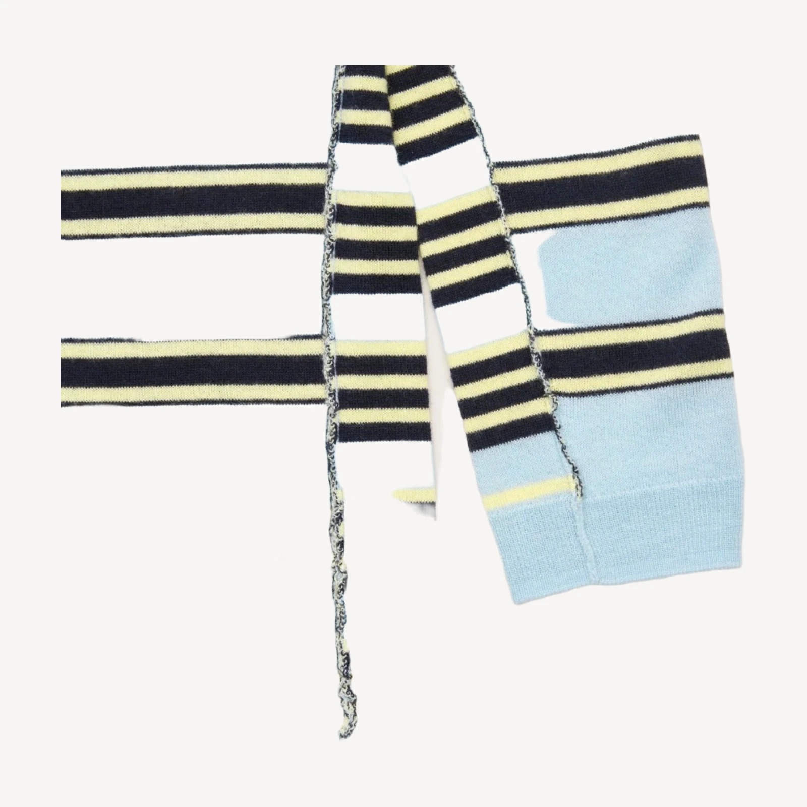Featherweight cashmere collared cardigan in mixed stripe