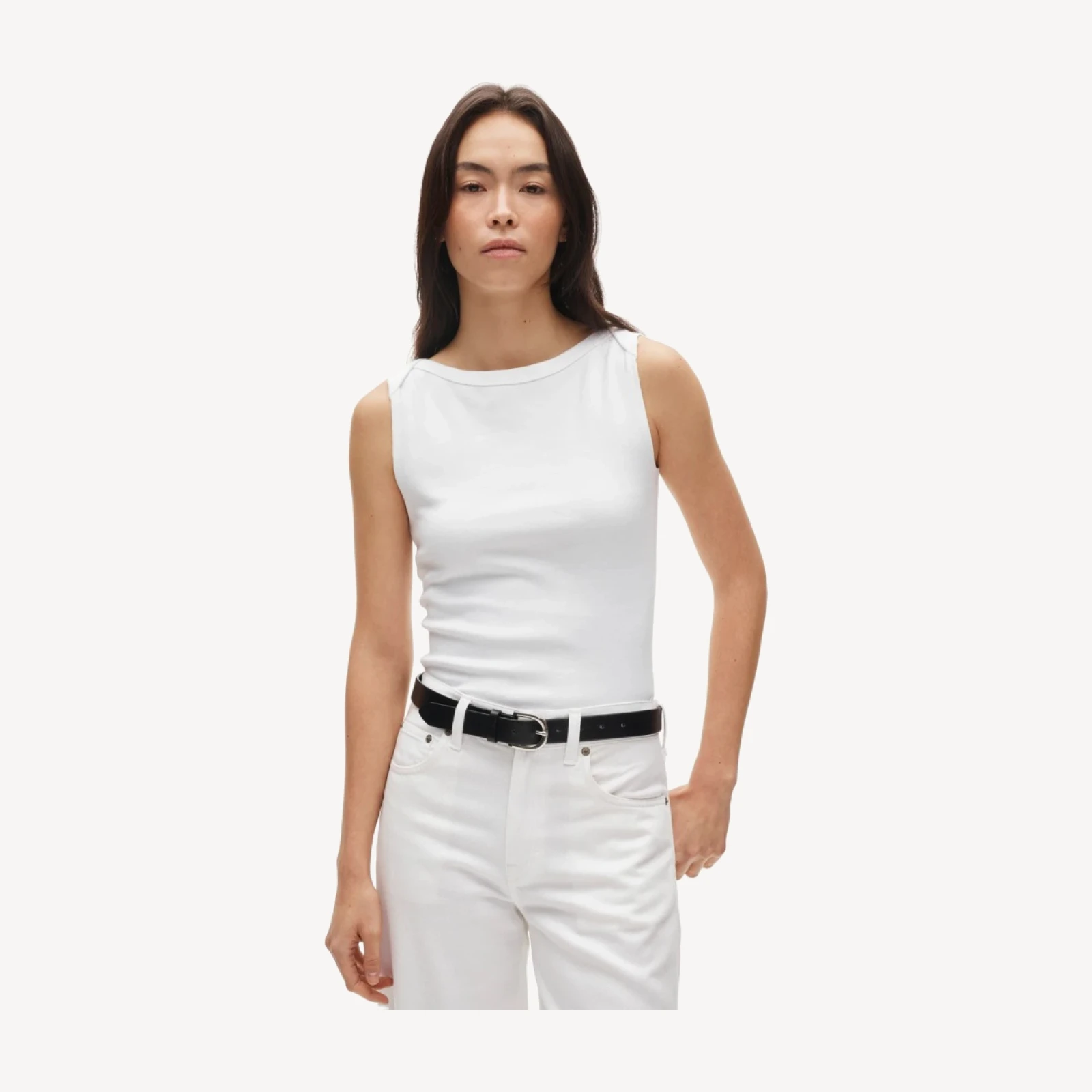 Perfect-fit boatneck tank top