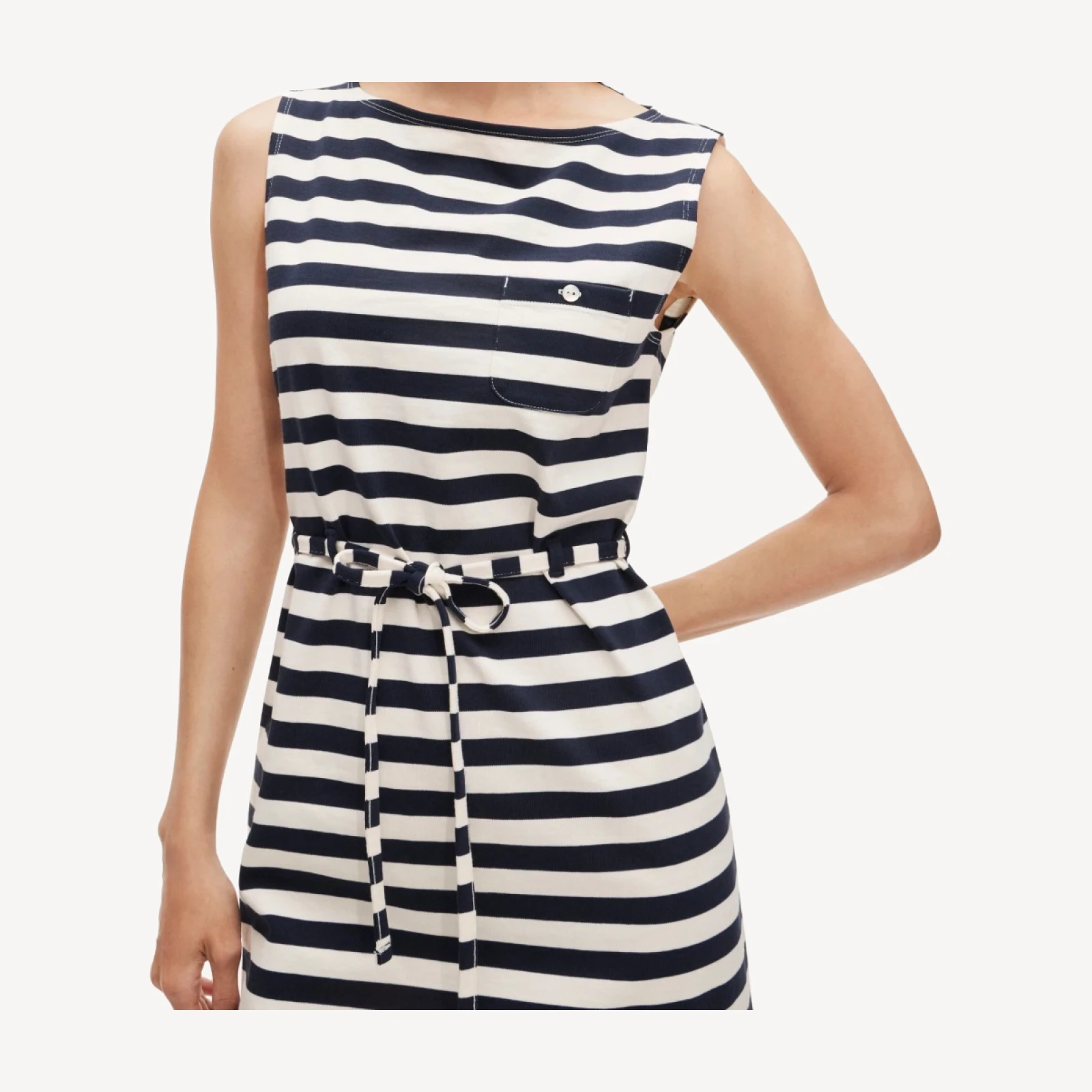 Vintage jersey mini dress in stripe