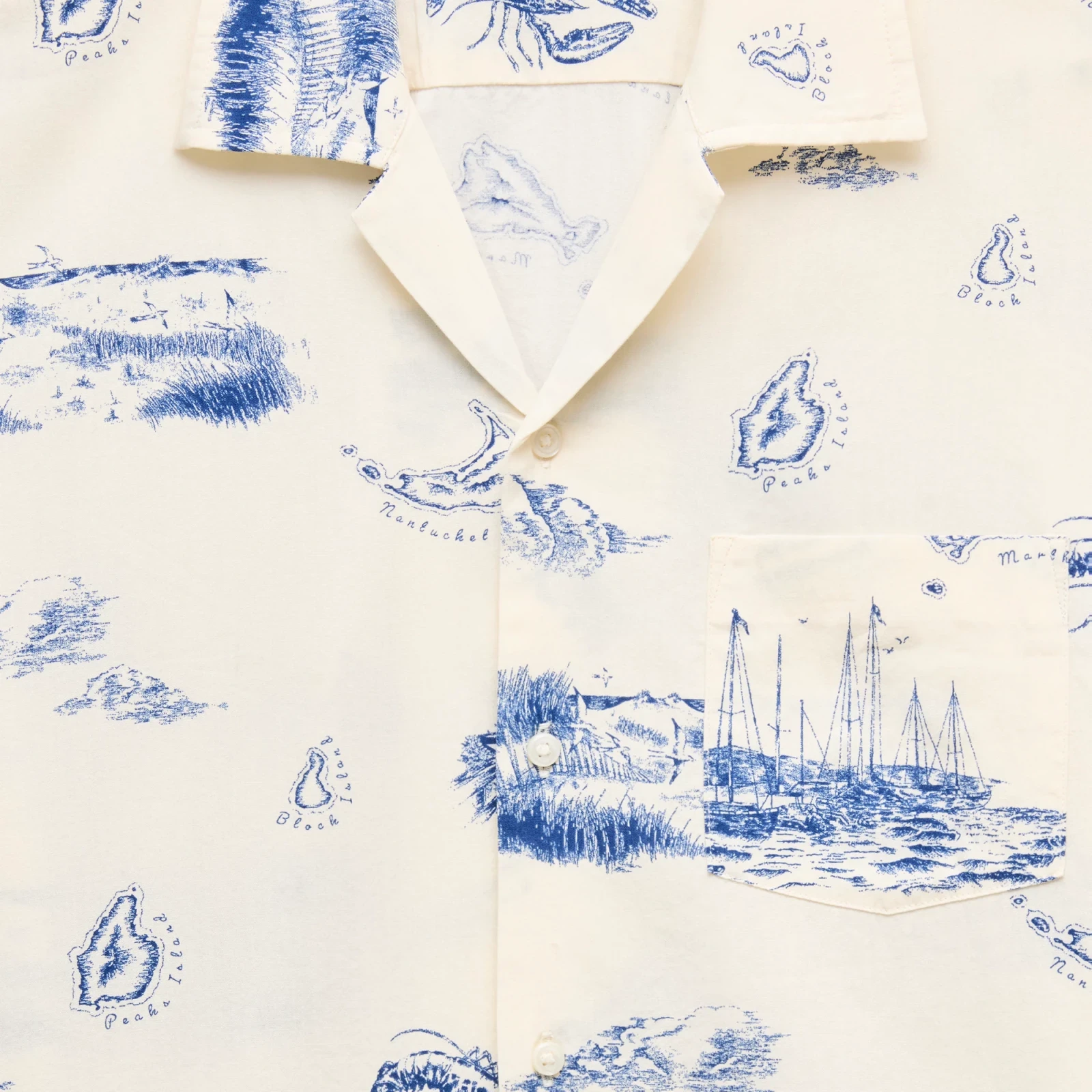 Short-sleeve camp-collar shirt in cotton-viscose blend