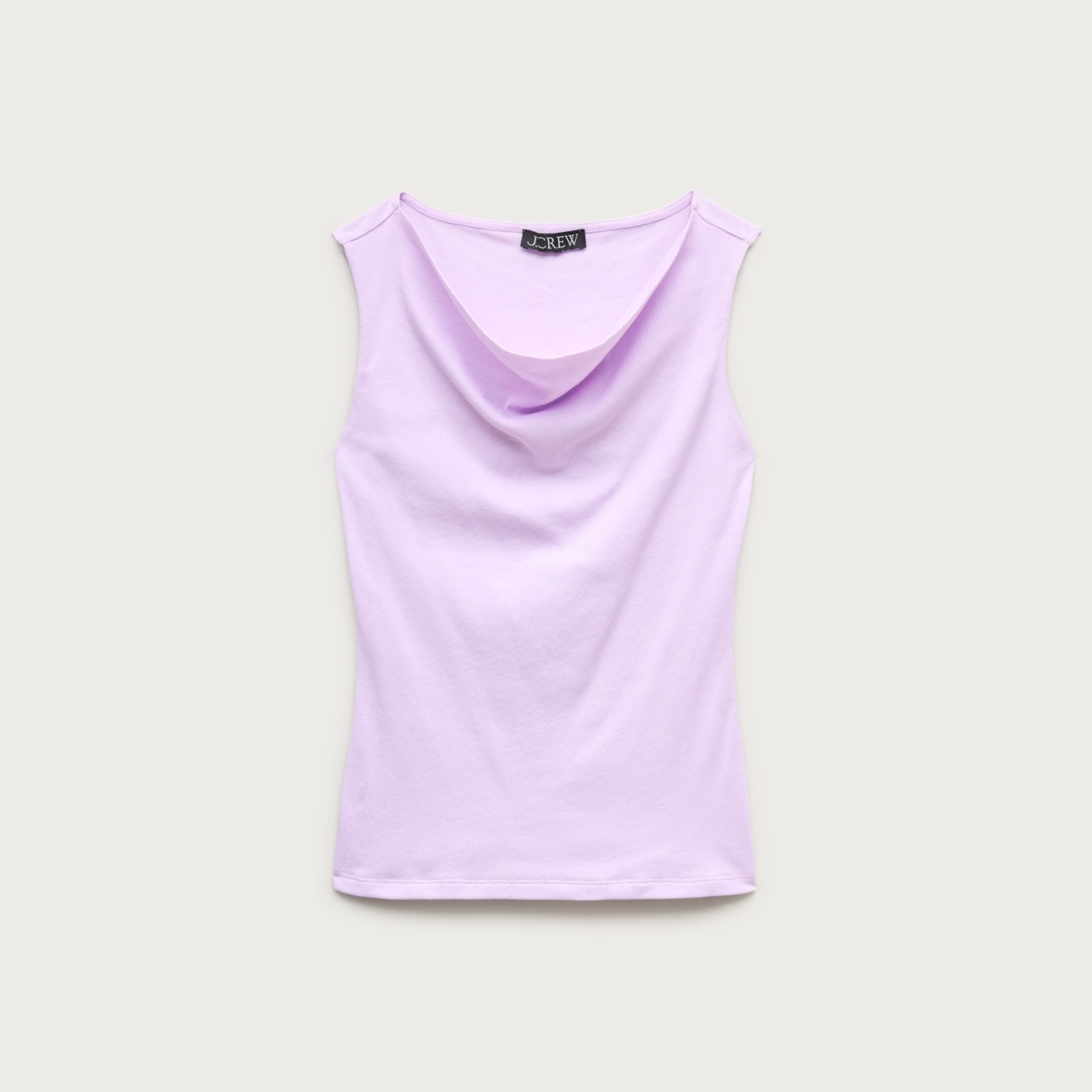 Cowlneck tank top in ribbed cotton