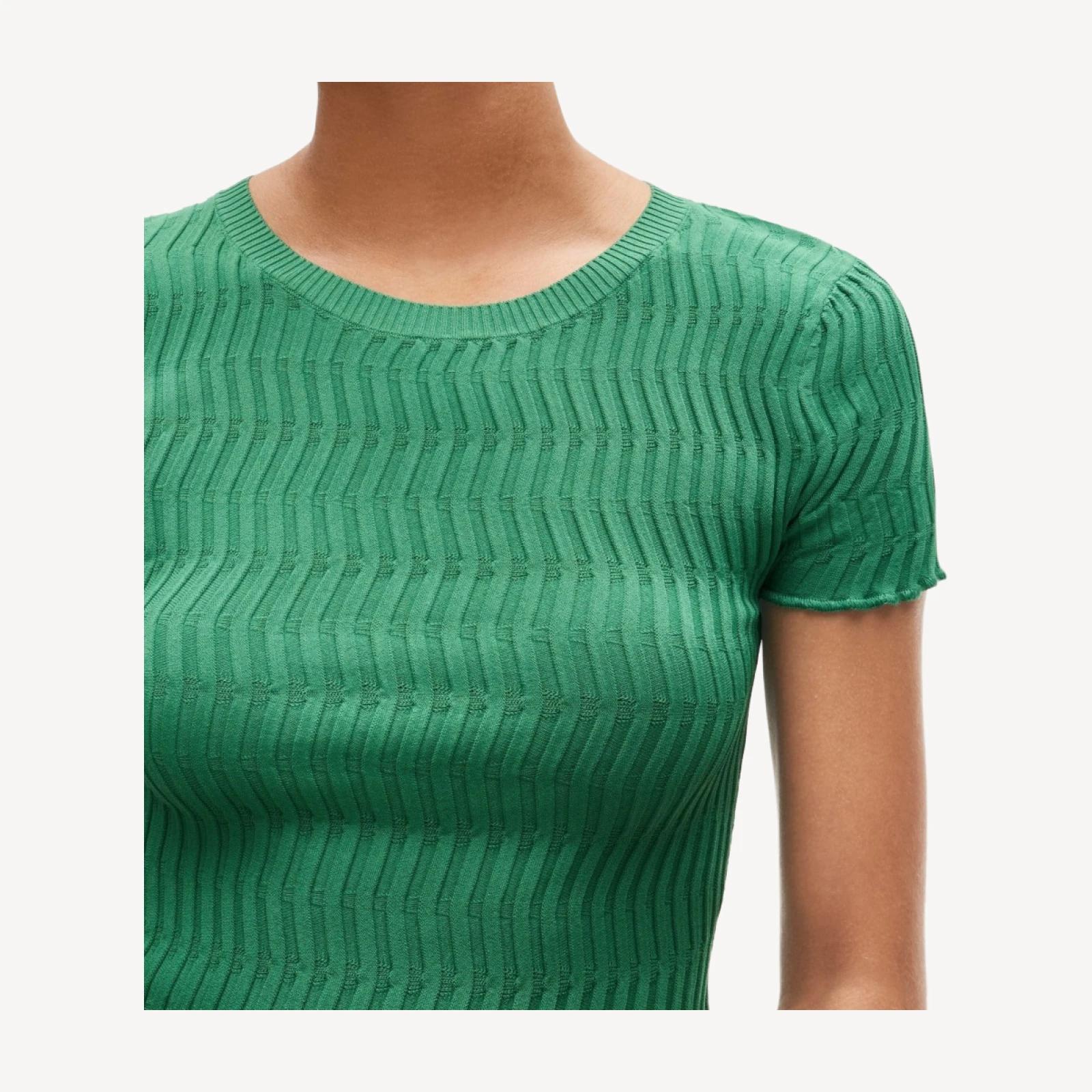 Wave-rib sweater-tee in super-stretch