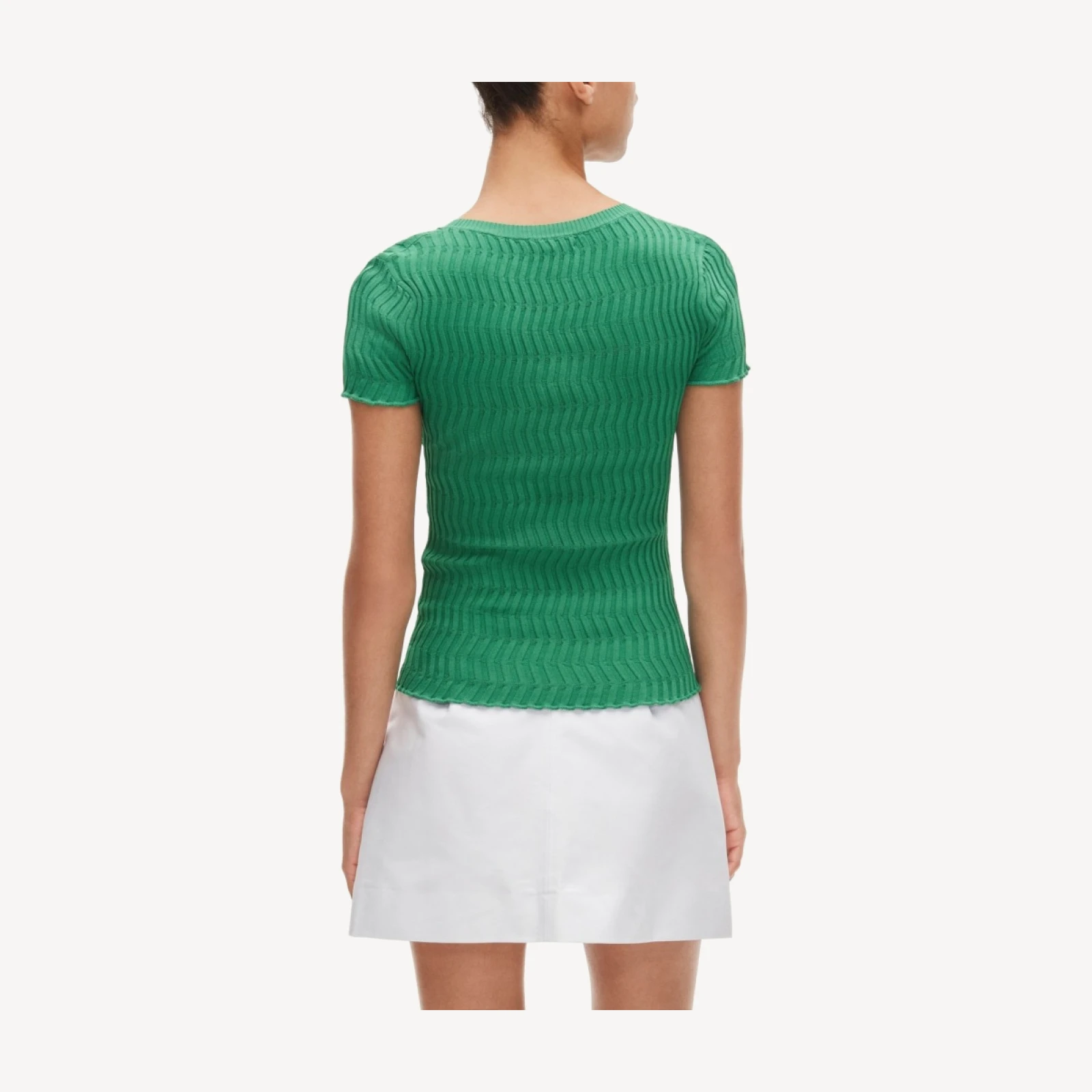 Wave-rib sweater-tee in super-stretch
