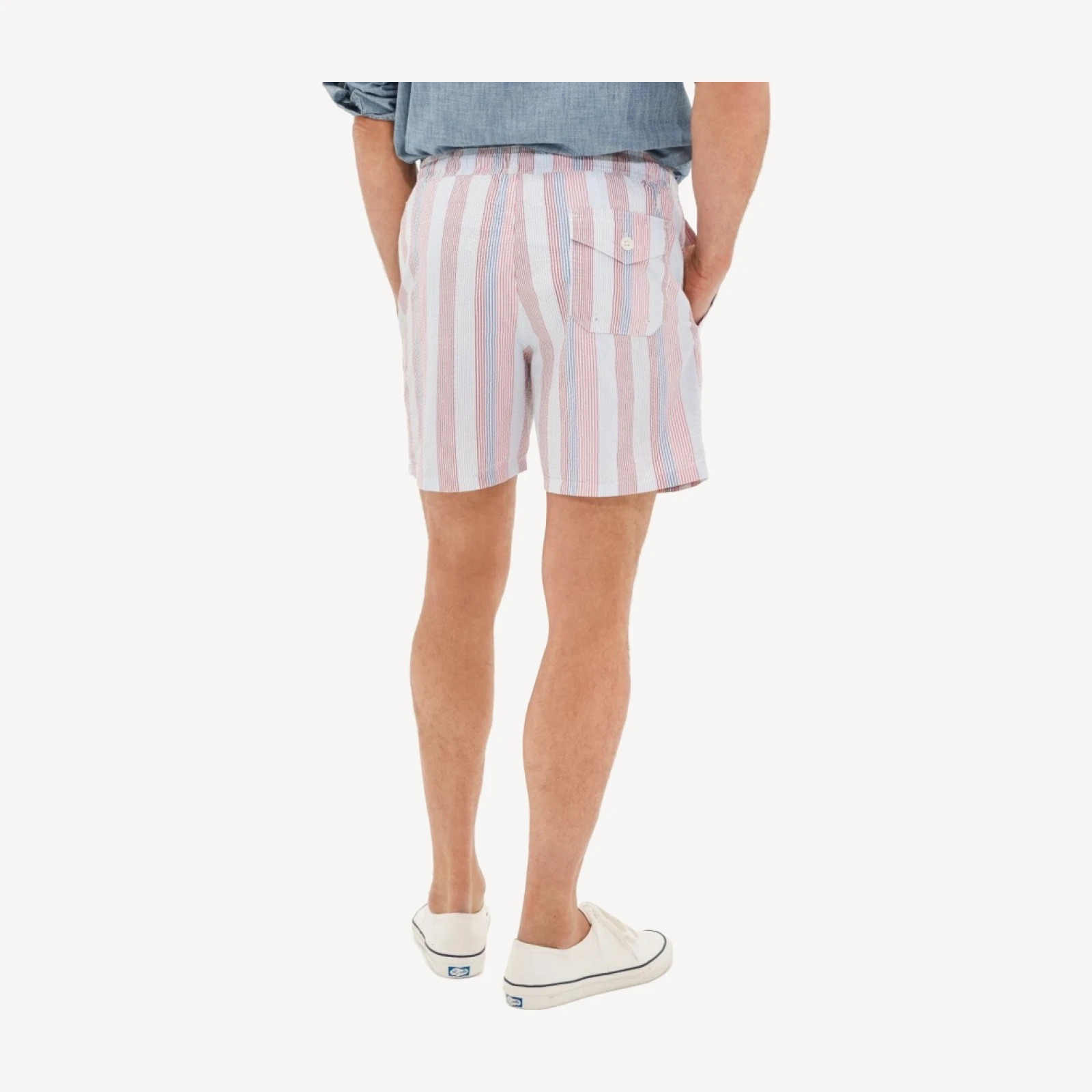6" swim trunk in seersucker