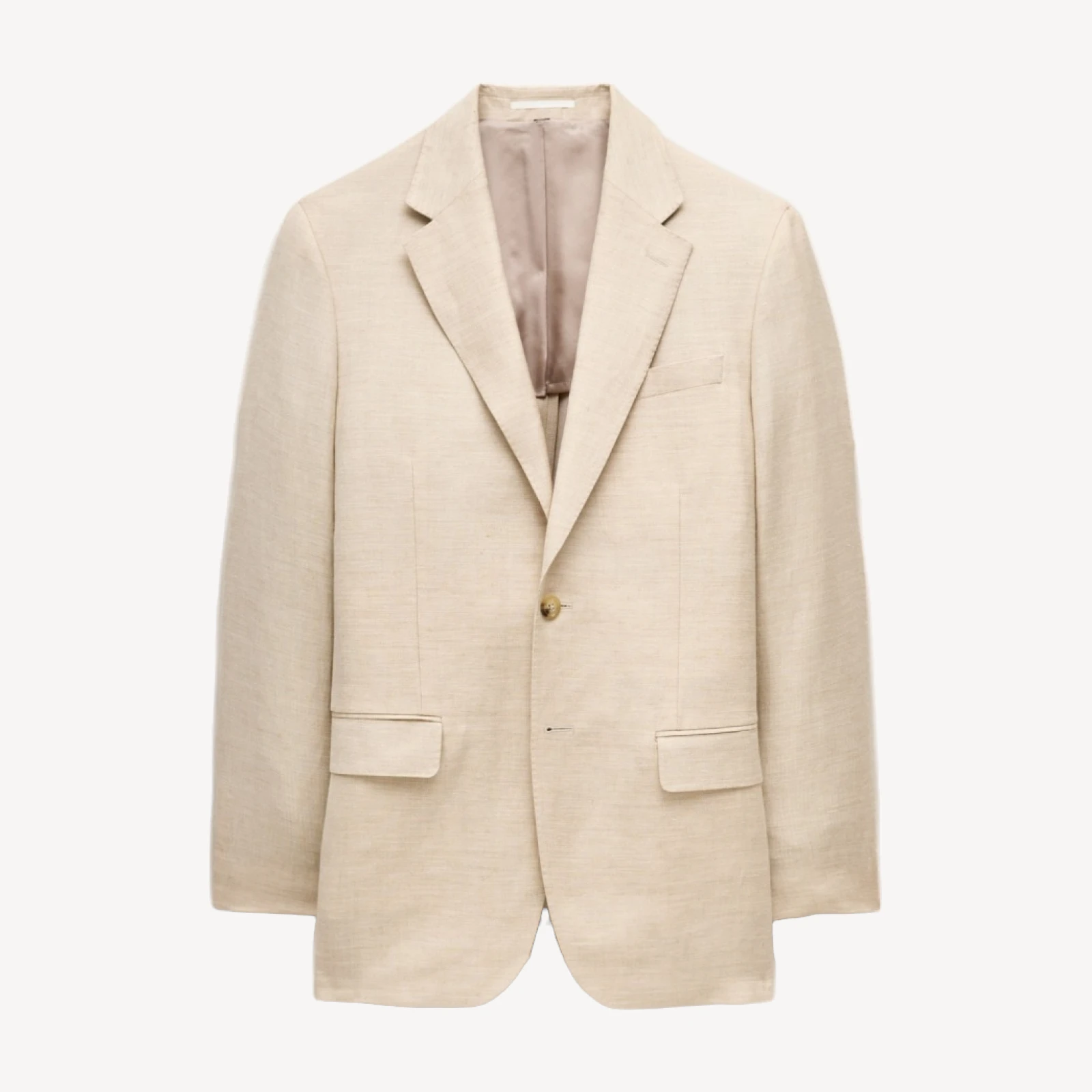 Relaxed-fit suit jacket in English merino wool-linen blend