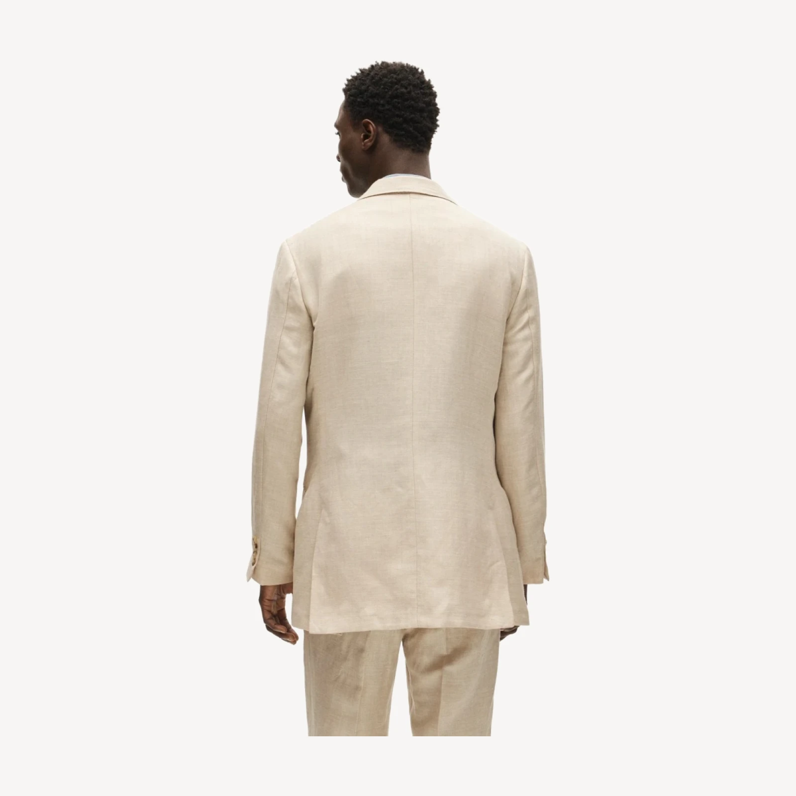 Relaxed-fit suit jacket in English merino wool-linen blend