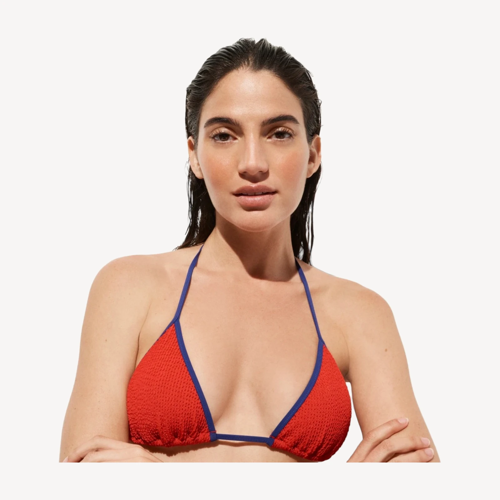 Scrunchie tipped string bikini top