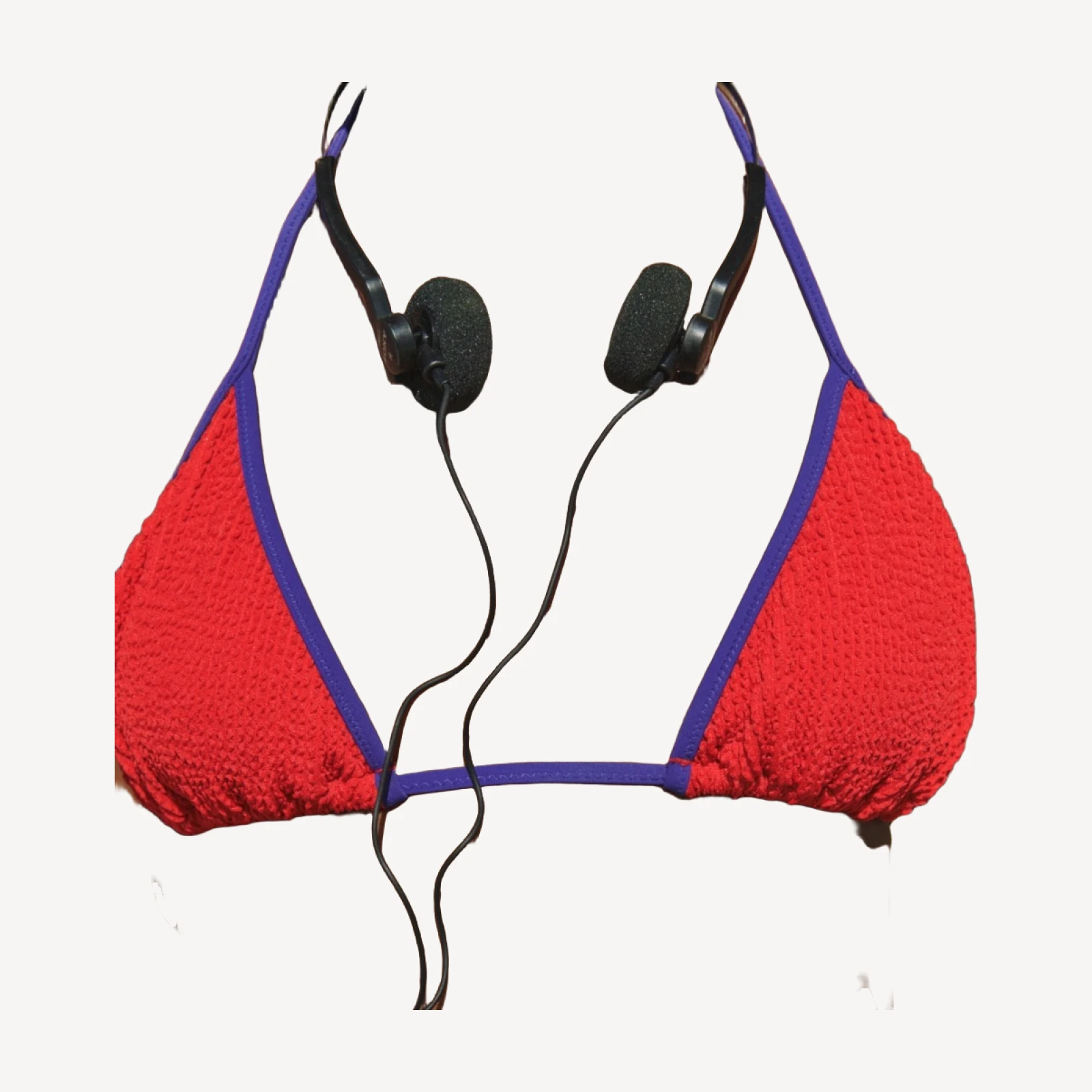 Scrunchie tipped string bikini top