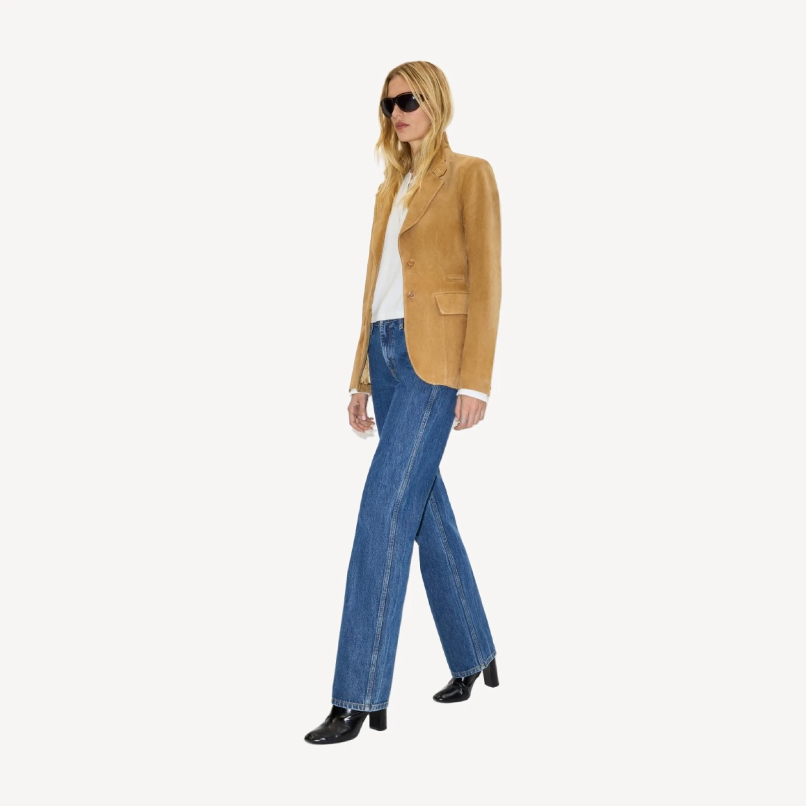 Classic Suede Blazer - Tobacco