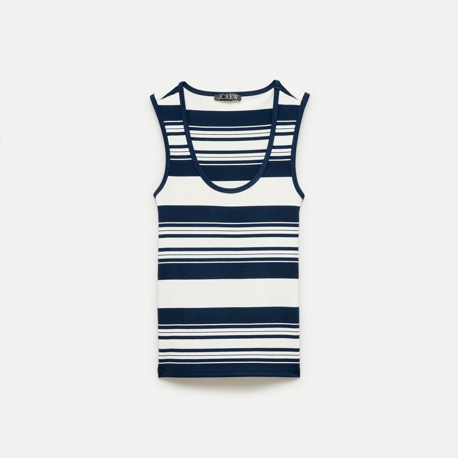Refined rib scoopneck tank top in stripe