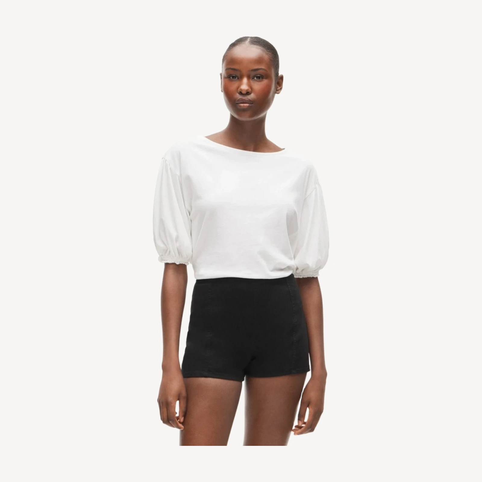 Vintage jersey blouson-sleeve T-shirt