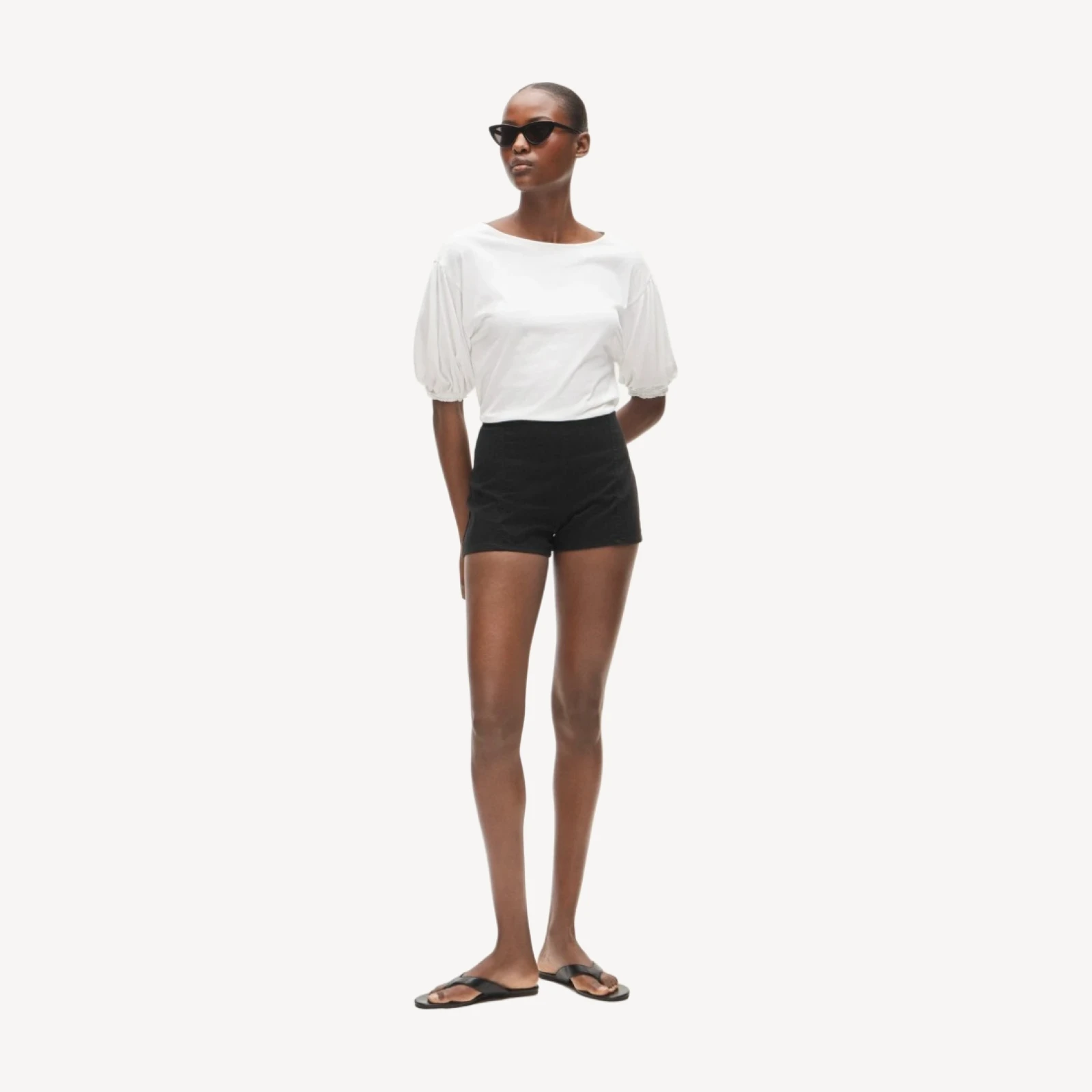 Vintage jersey blouson-sleeve T-shirt