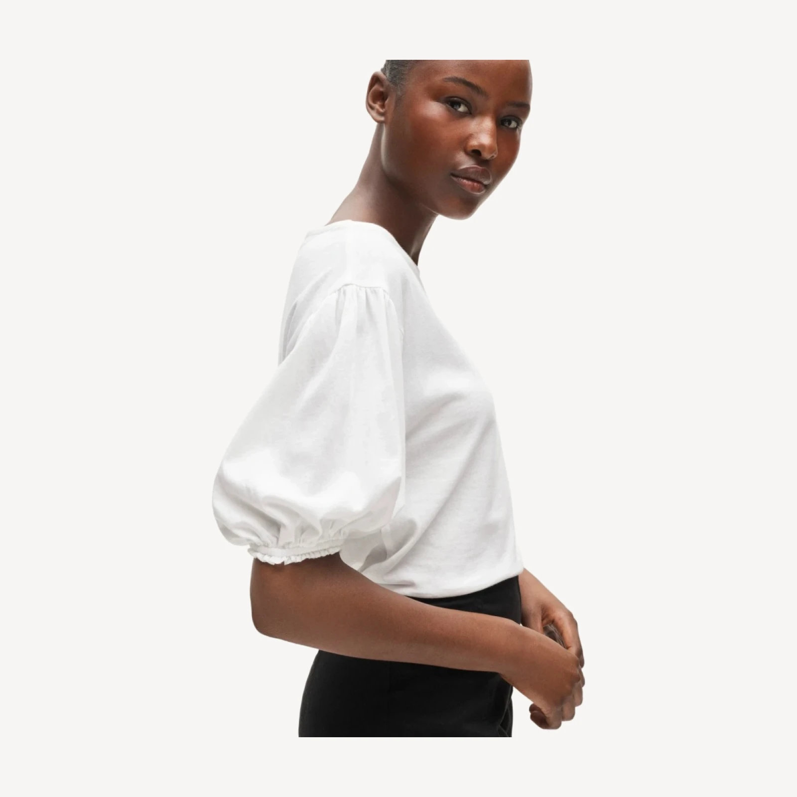 Vintage jersey blouson-sleeve T-shirt