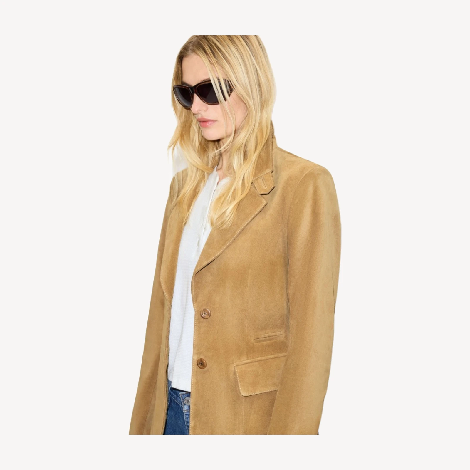 Classic Suede Blazer - Tobacco