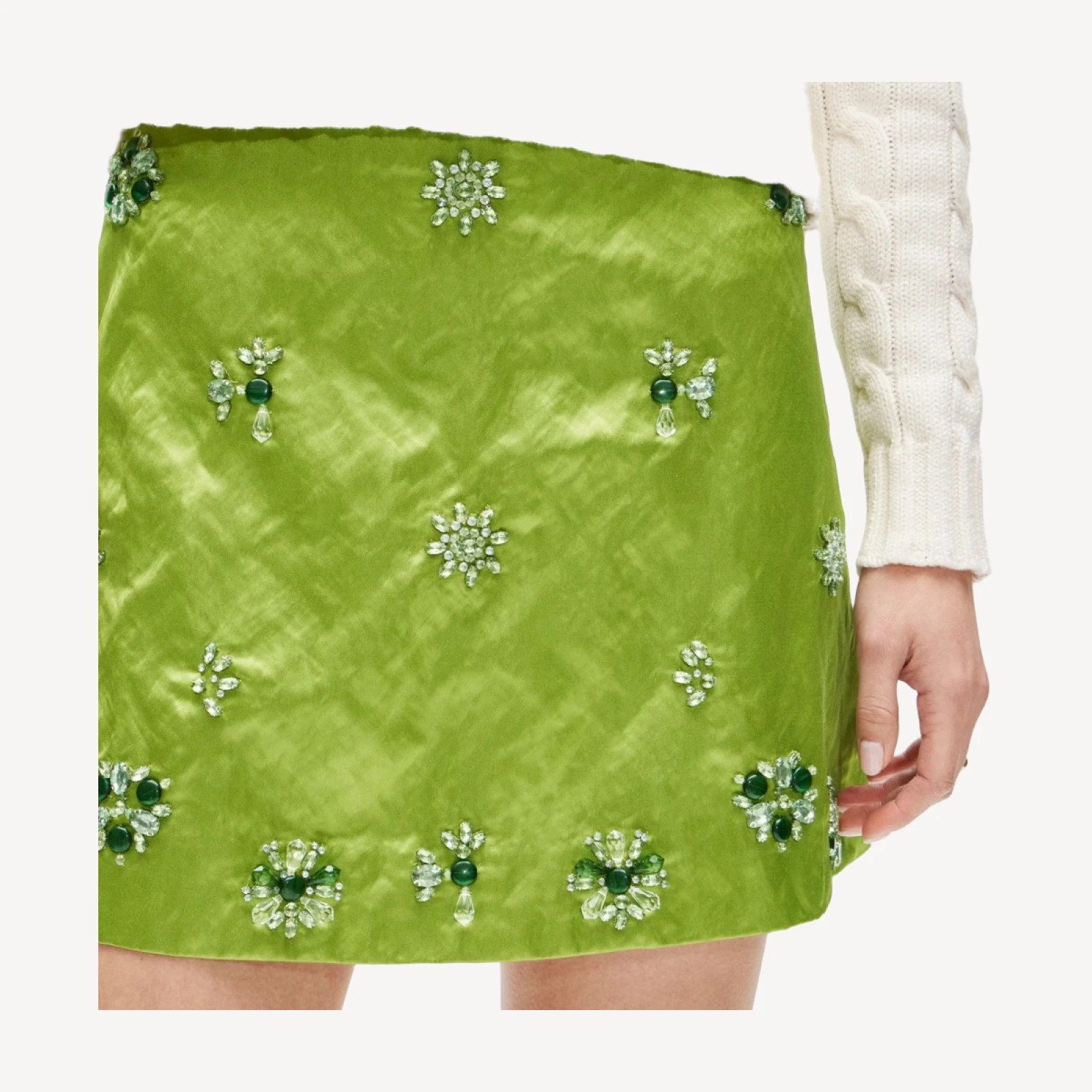 Collection Fairfax embellished mini skirt in memory satin