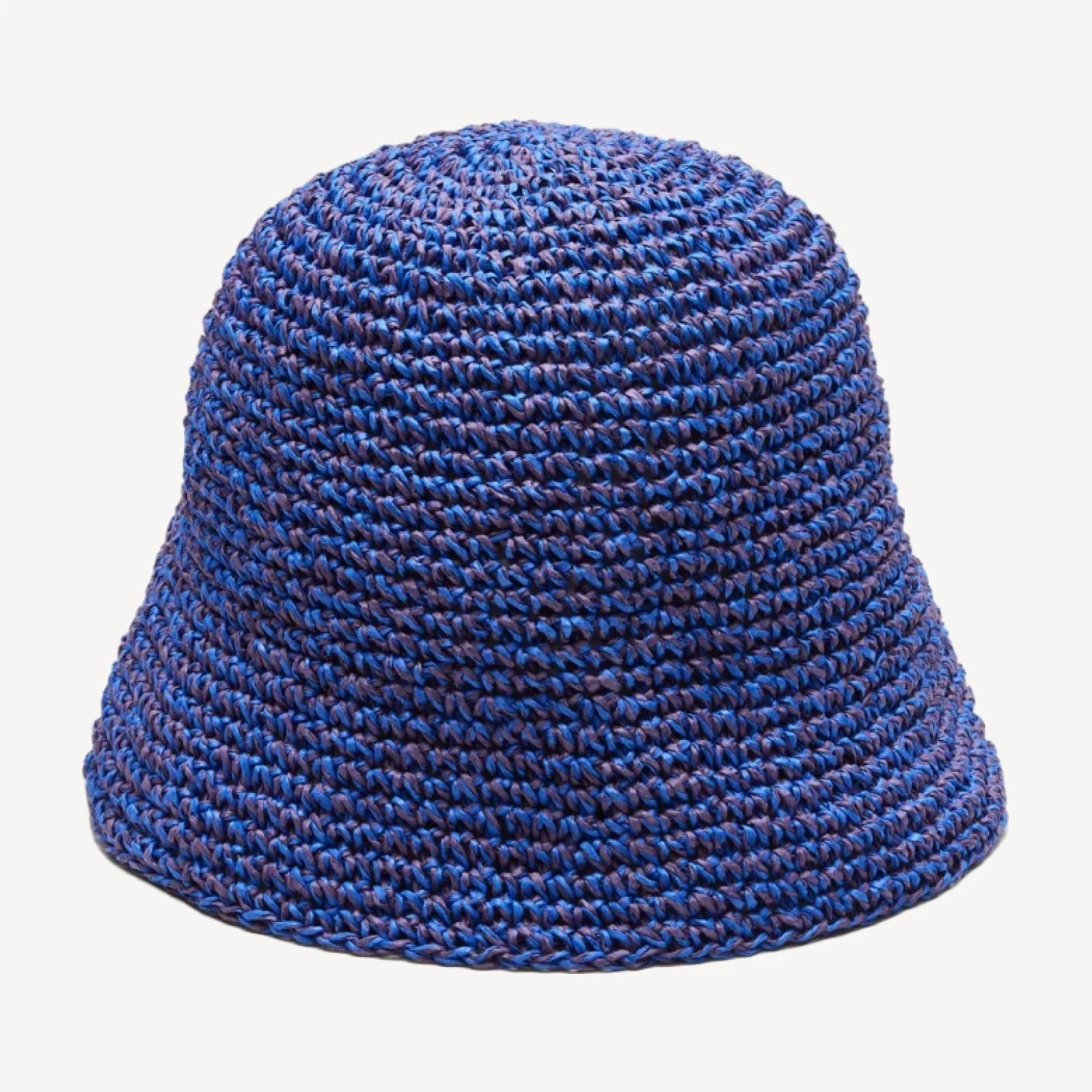 Handcrocheted marled straw hat