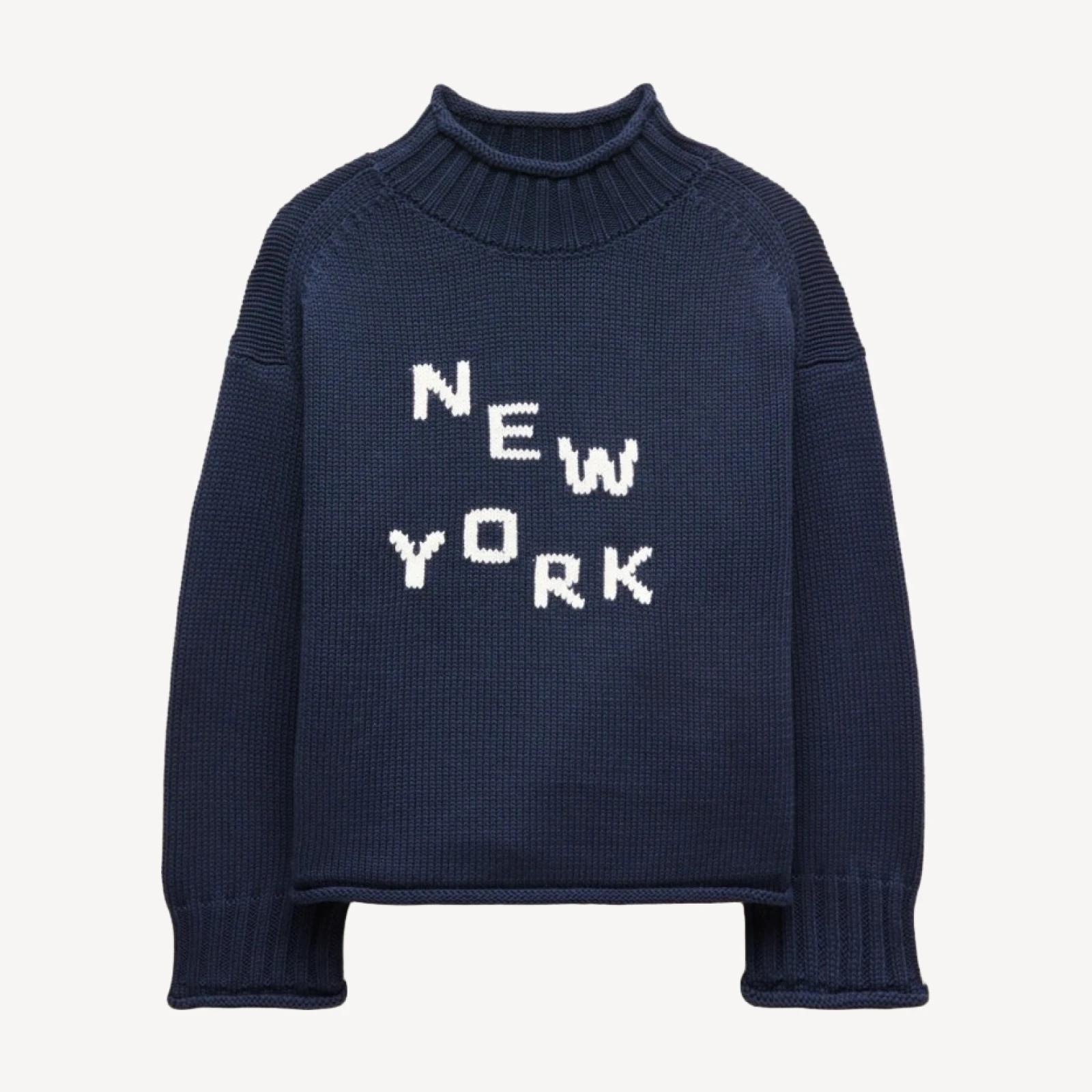 2025 Rollneck™ sweater with New York instarsia