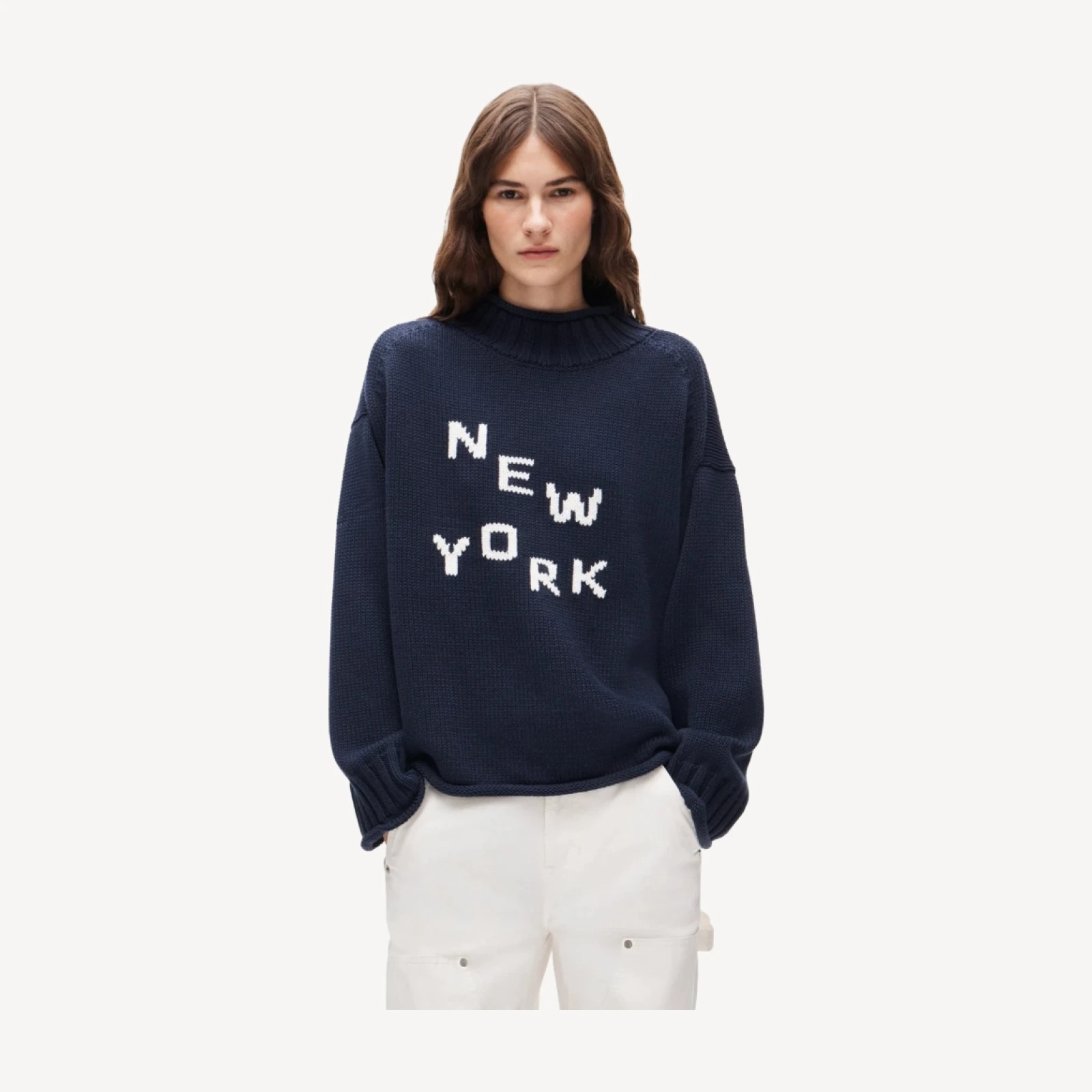 2025 Rollneck™ sweater with New York instarsia