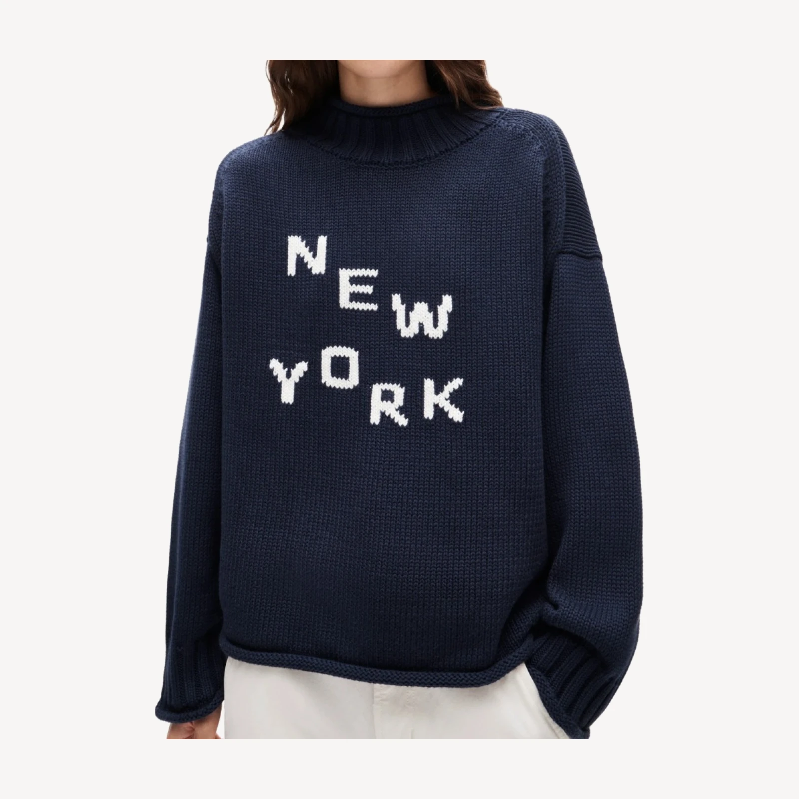 2025 Rollneck™ sweater with New York instarsia