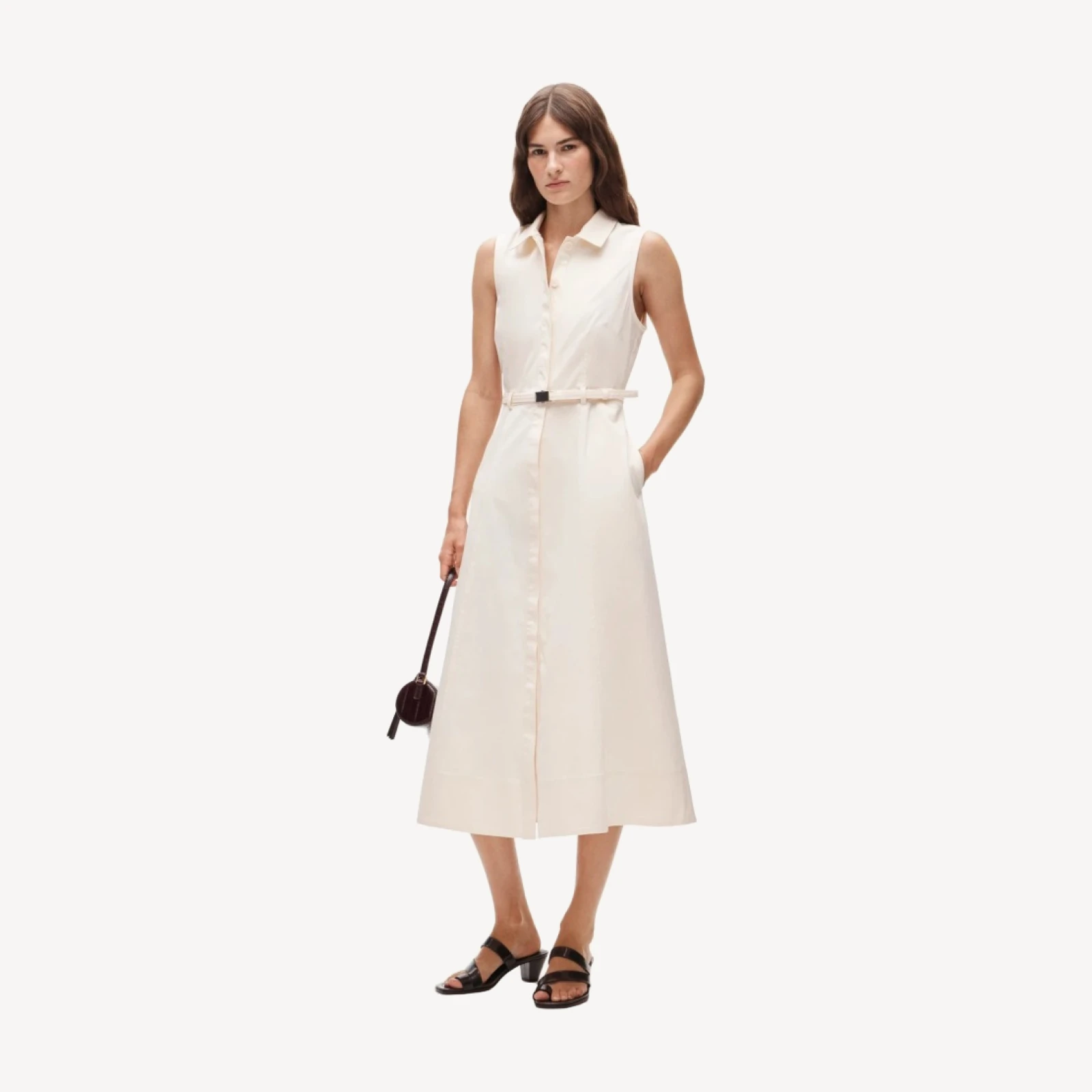 Belted shirt-dress